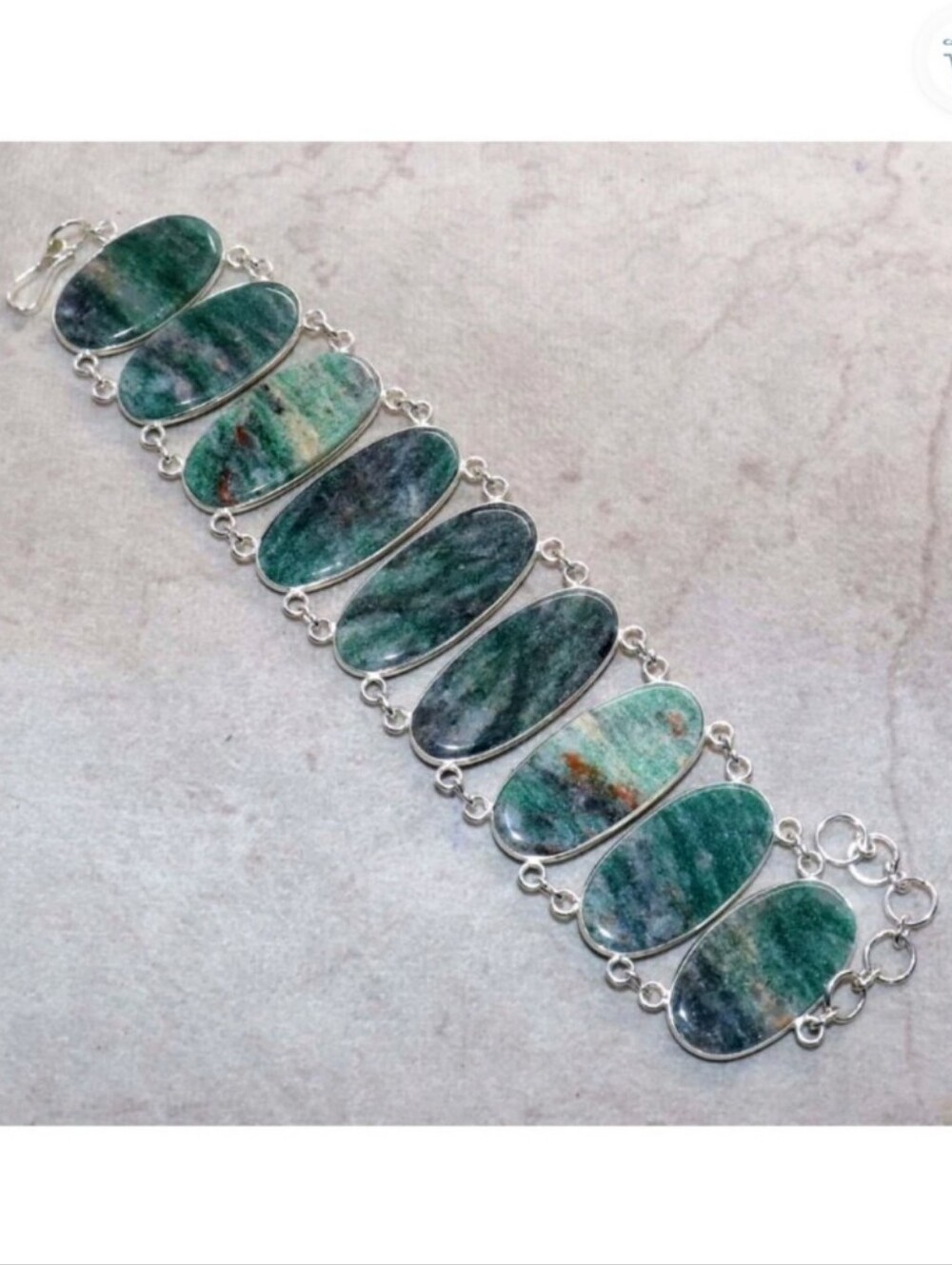 Green Aventurine Gemstone Jewelry 925 Sterling Silver Handmade Bracelet